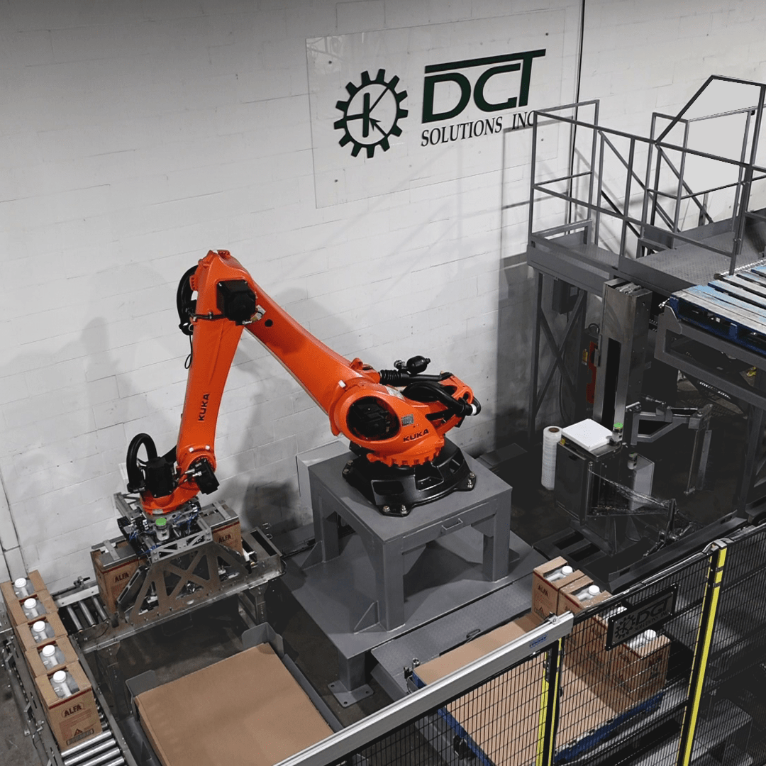 Optimize production lines with advanced speed and precision robotic palletizing equipment.