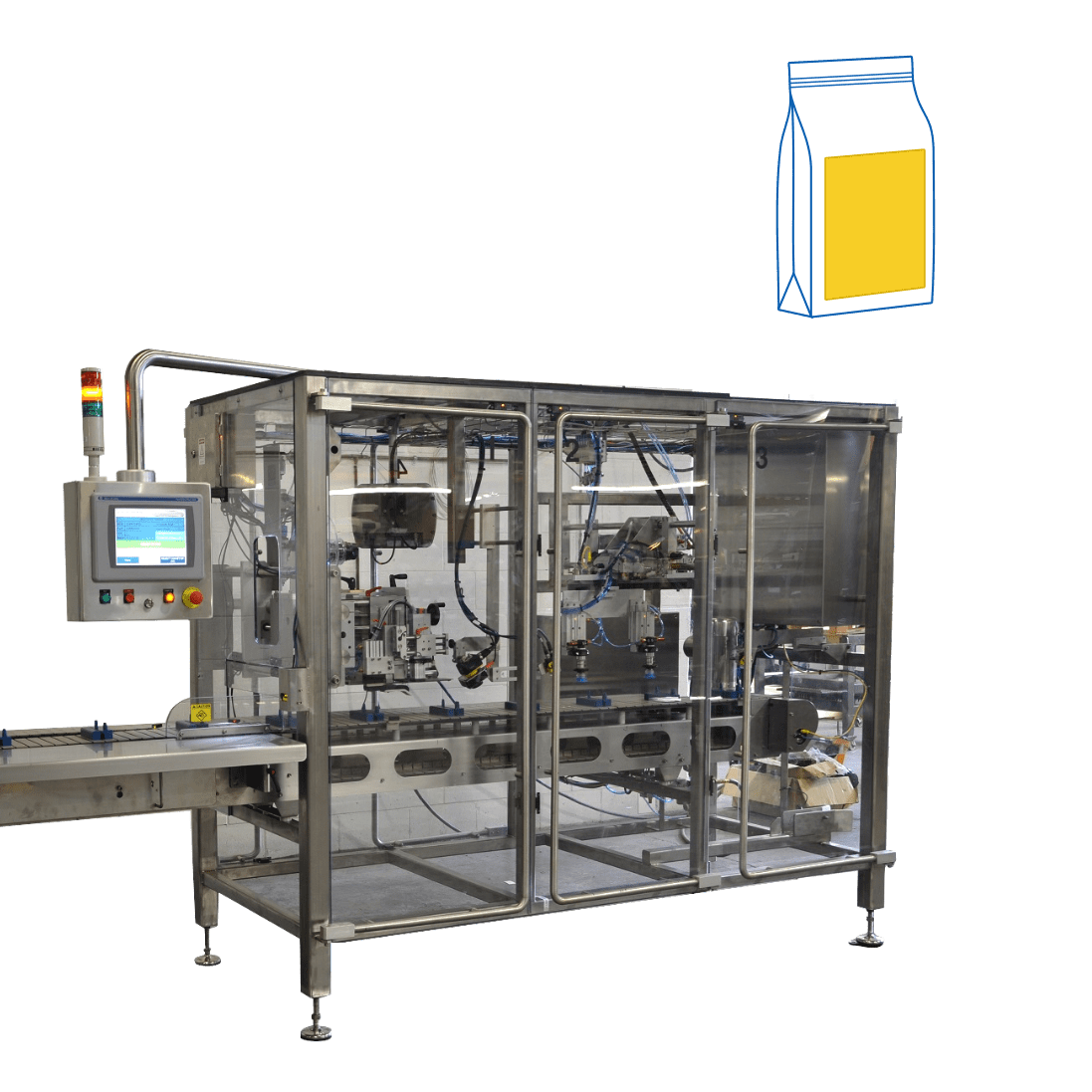 Automatic bag labeling machine