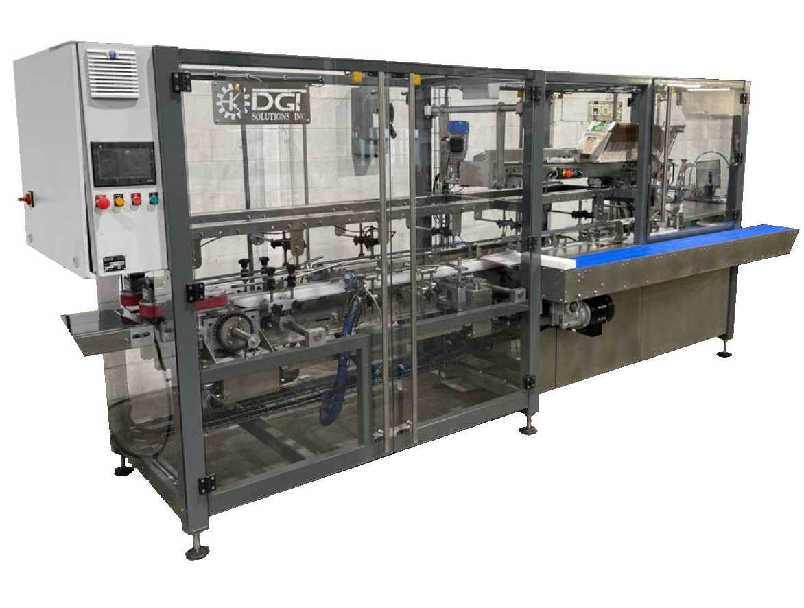 Semi-automatic cartoning machine for cereals with hot glue sealing