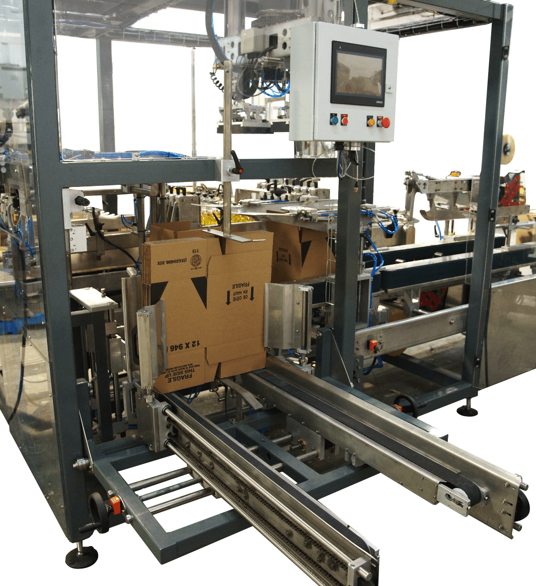 Automatic pick & place case packer for bottles